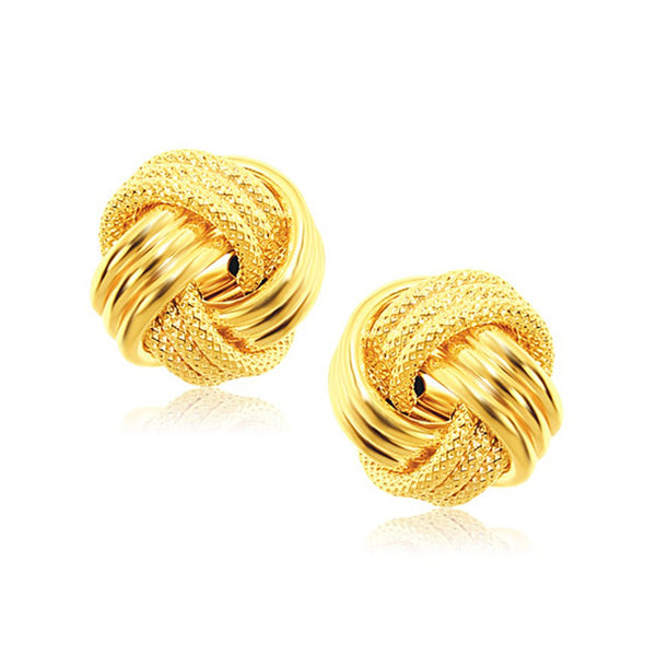 14k Yellow Gold interweaved Love Knot Stud Earrings - Premium Earrings - Just $559.99! Shop now at Pulse Designer Fashion