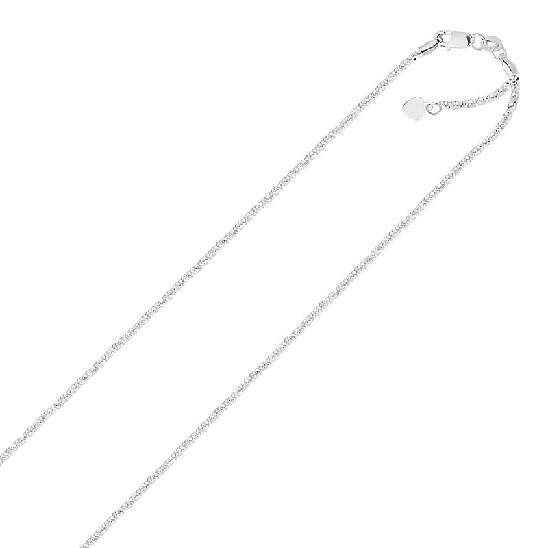 14k White Gold Adjustable Sparkle Chain 1.5mm - Premium Chains - Just $491.99! Shop now at Pulse Designer Fashion