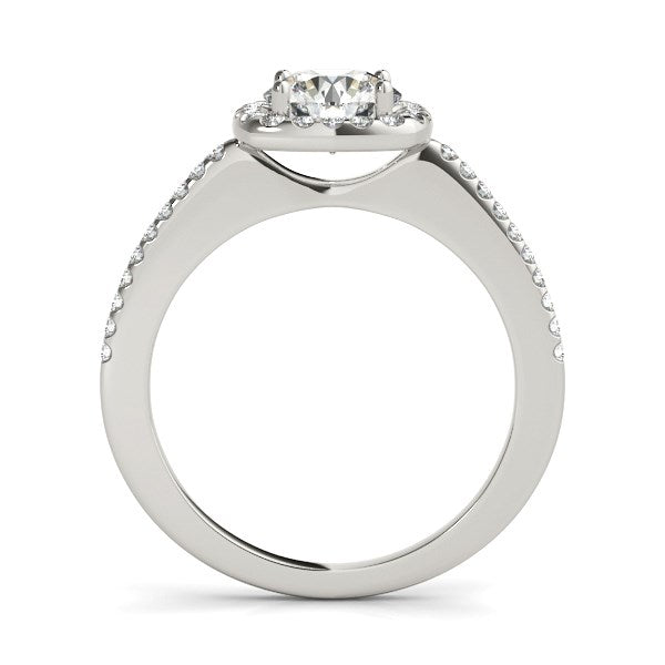 14k White Gold Pave Style Slim Shank Diamond Engagement Ring (1 1/8 cttw) - Premium Rings - Just $6756.99! Shop now at Pulse Designer Fashion