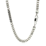 Sterling Silver Rhodium Plated Square Franco Semi Solid Chain 4.2mm - Premium Chains - Just $205.99! Shop now at Pulse Designer Fashion