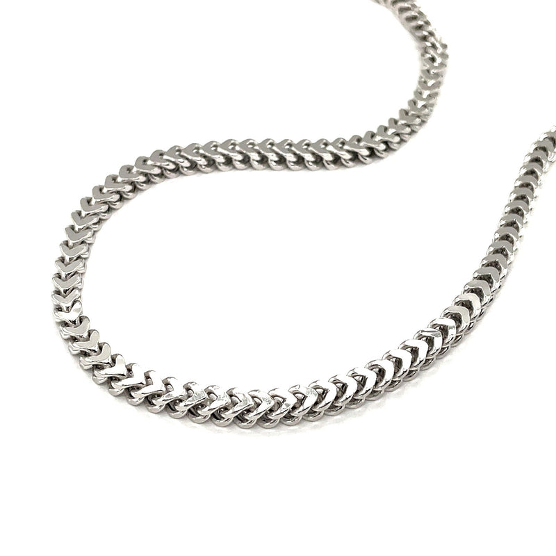 Sterling Silver Rhodium Plated Square Franco Semi Solid Chain 4.2mm - Premium Chains - Just $205.99! Shop now at Pulse Designer Fashion