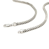 Sterling Silver Rhodium Plated Square Franco Semi Solid Chain 4.2mm - Premium Chains - Just $205.99! Shop now at Pulse Designer Fashion