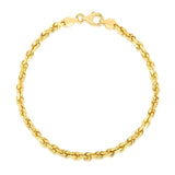 4.0mm 14k Yellow Gold Solid Diamond Cut Rope Bracelet - Premium Bracelets - Just $1199.99! Shop now at Pulse Designer Fashion