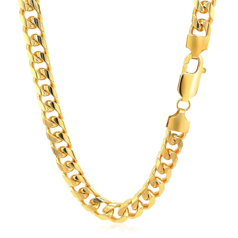 6.7mm 14k Yellow Gold Solid Miami Cuban Chain - Premium Chains - Just $8918.99! Shop now at Pulse Designer Fashion