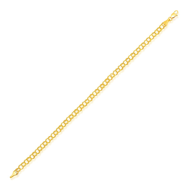 4.0 mm 14k Yellow Gold Lite Charm Bracelet - Premium Bracelets - Just $341.99! Shop now at Pulse Designer Fashion