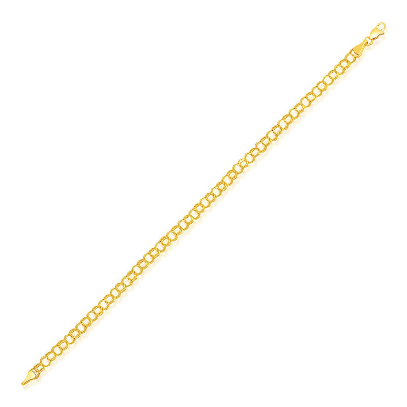 4.0 mm 14k Yellow Gold Lite Charm Bracelet - Premium Bracelets - Just $341.99! Shop now at Pulse Designer Fashion