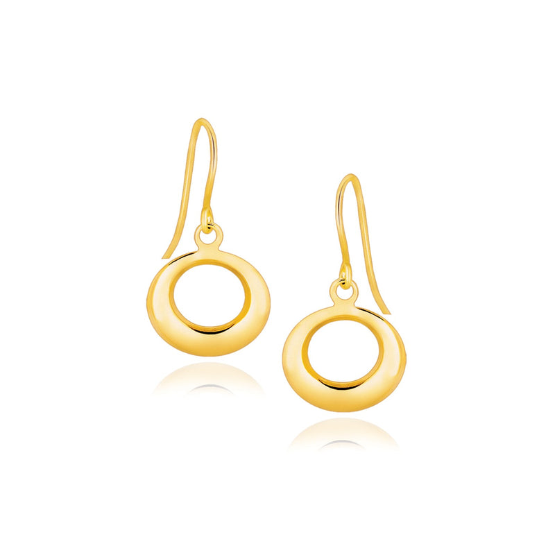 14k Yellow Gold Open Circle Dangle Earrings - Premium Earrings - Just $199.99! Shop now at Pulse Designer Fashion