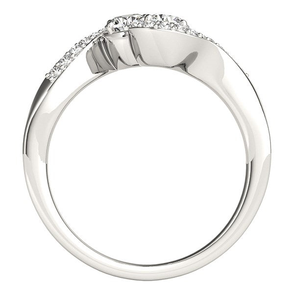 14k White Gold Curved Band Style Two Diamond Ring (5/8 cttw) - Premium Rings - Just $3712.99! Shop now at Pulse Designer Fashion