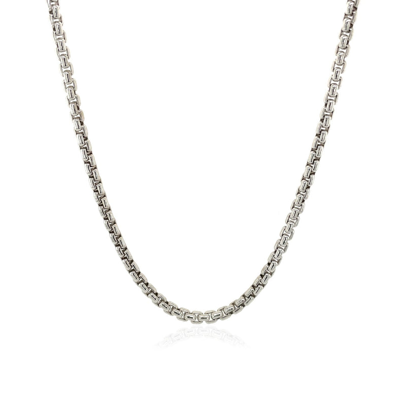 2.4mm 14k White Gold Round Box Chain - Premium Chains - Just $697.99! Shop now at Pulse Designer Fashion