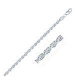 Sterling Silver 3.6mm Diamond Cut Rope Style Chain - Premium Chains - Just $195.99! Shop now at Pulse Designer Fashion