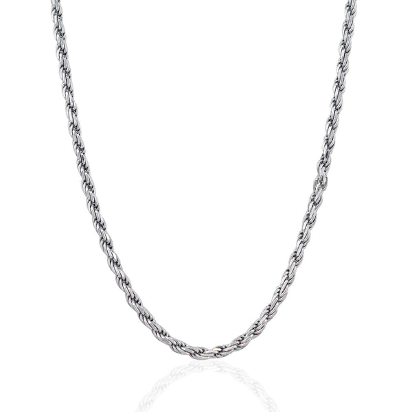 Sterling Silver 3.6mm Diamond Cut Rope Style Chain - Premium Chains - Just $195.99! Shop now at Pulse Designer Fashion