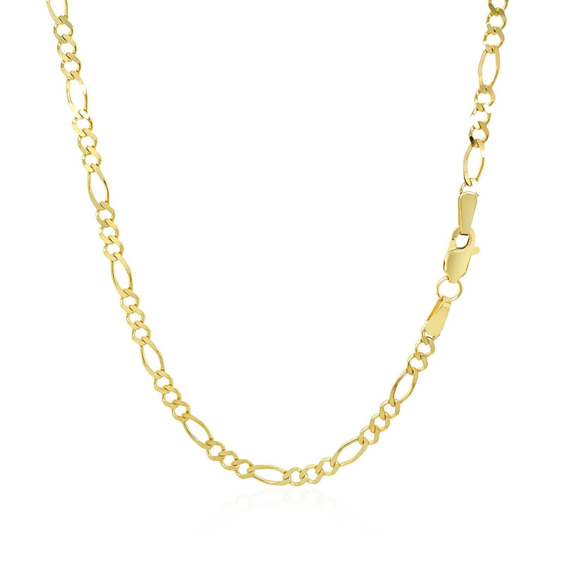 2.8mm 14k Yellow Gold Solid Figaro Chain - Premium Chains - Just $642.99! Shop now at Pulse Designer Fashion