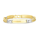 14k Two-Tone Gold Men's Bracelet with Fancy Bar Links - Premium Bracelets - Just $1717.99! Shop now at Pulse Designer Fashion