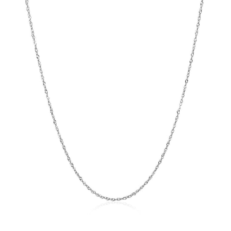 14k White Gold Singapore Chain 0.8mm - Premium Chains - Just $137.99! Shop now at Pulse Designer Fashion