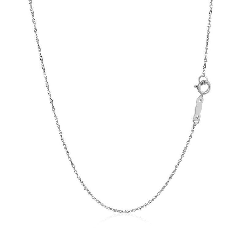 14k White Gold Singapore Chain 0.8mm - Premium Chains - Just $137.99! Shop now at Pulse Designer Fashion