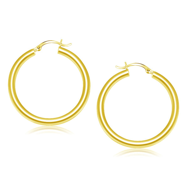 14k Yellow Gold Polished Hoop Earrings (40 mm) - Premium Earrings - Just $754.99! Shop now at Pulse Designer Fashion