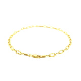 14k Yellow Gold Anklet with Flat Hammered Oval Links - Premium Anklets - Just $364.99! Shop now at Pulse Designer Fashion