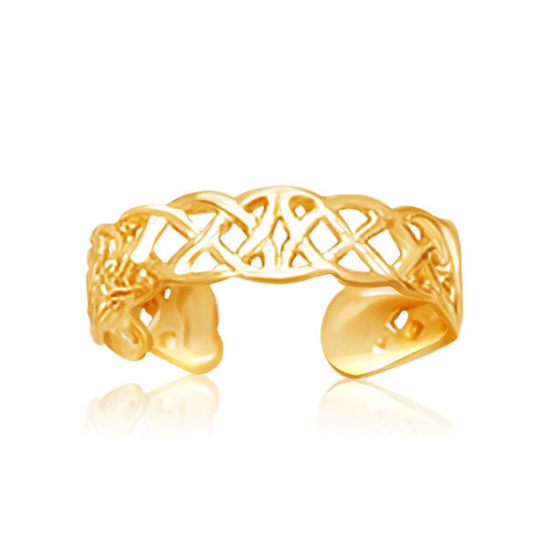 14k Yellow Gold Toe Ring in a Celtic Knot Style - Premium Toe Rings - Just $191.99! Shop now at Pulse Designer Fashion