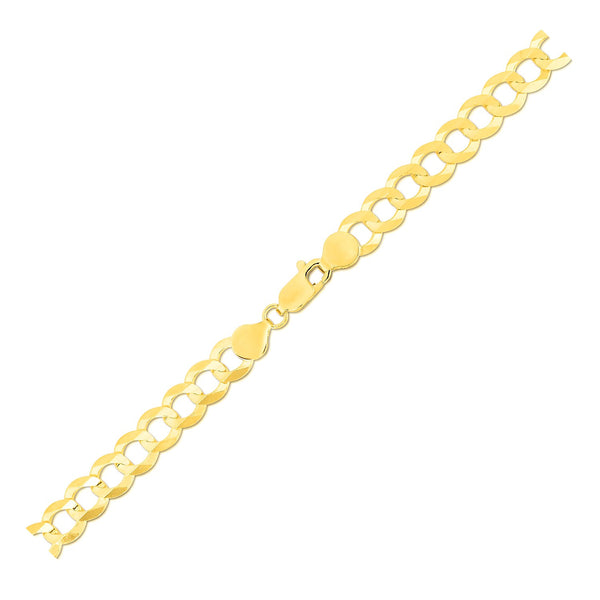 7.0mm 14k Yellow Gold Solid Curb Bracelet - Premium Bracelets - Just $1682.99! Shop now at Pulse Designer Fashion