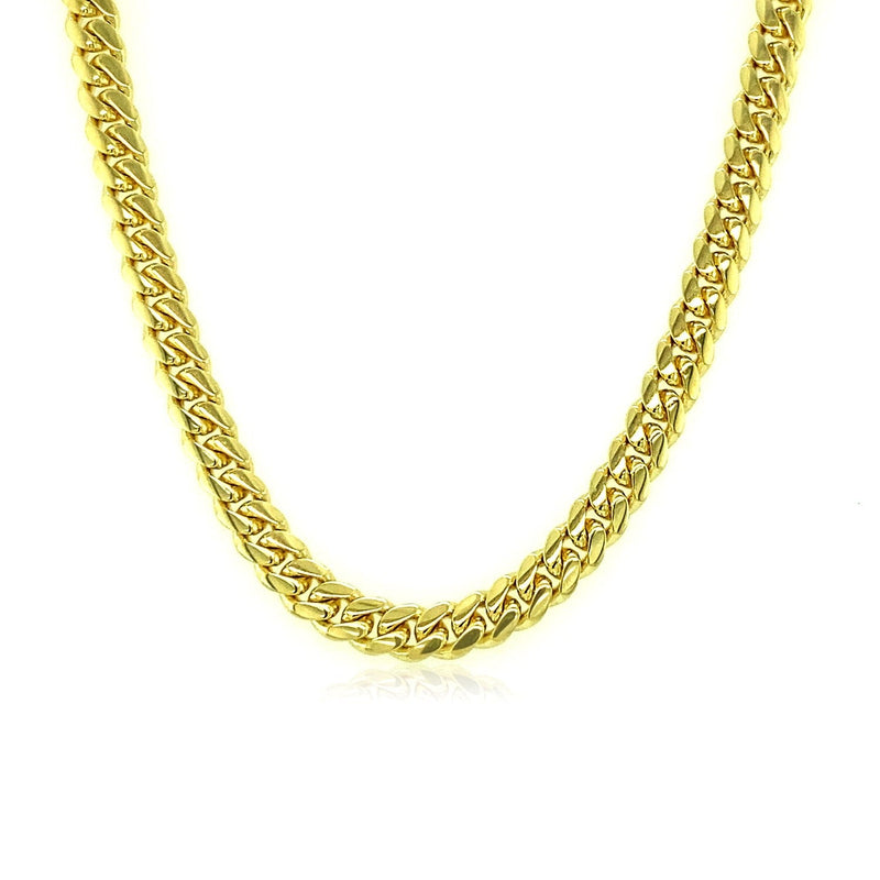 4.0mm 14k Yellow Gold Classic Solid Miami Cuban Chain - Premium Chains - Just $3584.99! Shop now at Pulse Designer Fashion