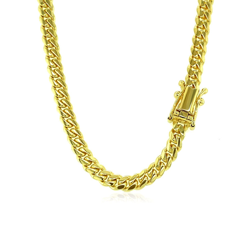 4.0mm 14k Yellow Gold Classic Solid Miami Cuban Chain - Premium Chains - Just $3584.99! Shop now at Pulse Designer Fashion