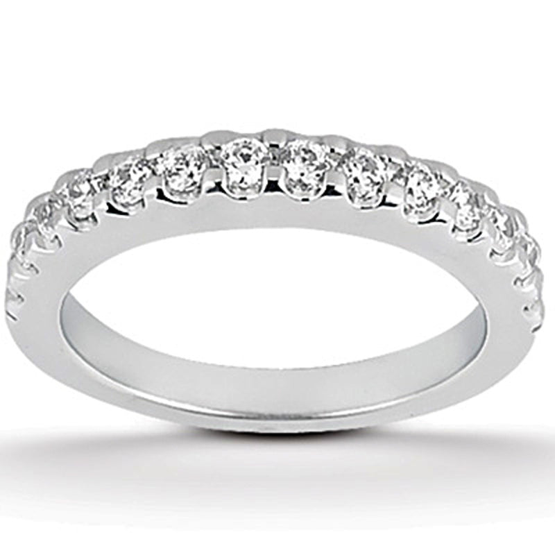 14k White Gold Shared Prong Diamond Wedding Ring Band - Premium Rings - Just $2776.99! Shop now at Pulse Designer Fashion