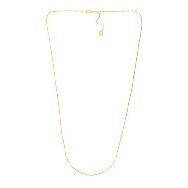 14k Yellow Gold Adjustable Rope Chain 1.0mm - Premium Chains - Just $519.99! Shop now at Pulse Designer Fashion