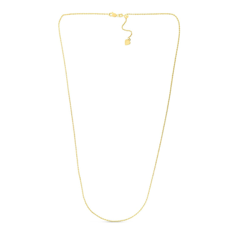 14k Yellow Gold Adjustable Rope Chain 1.0mm - Premium Chains - Just $519.99! Shop now at Pulse Designer Fashion