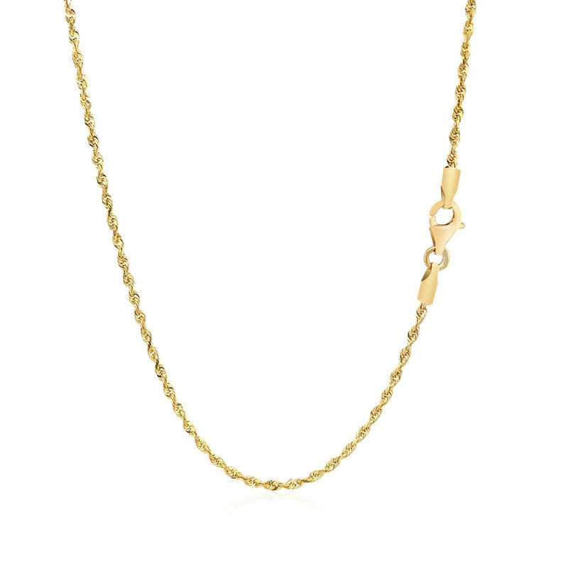 14k Yellow Gold Solid Diamond Cut Rope Chain 1.5mm - Premium Chains - Just $502.99! Shop now at Pulse Designer Fashion