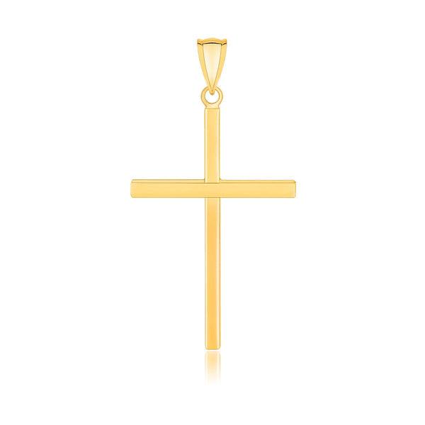 14k Yellow Gold Polished Flat Cross Pendant - Premium Pendants - Just $199.99! Shop now at Pulse Designer Fashion