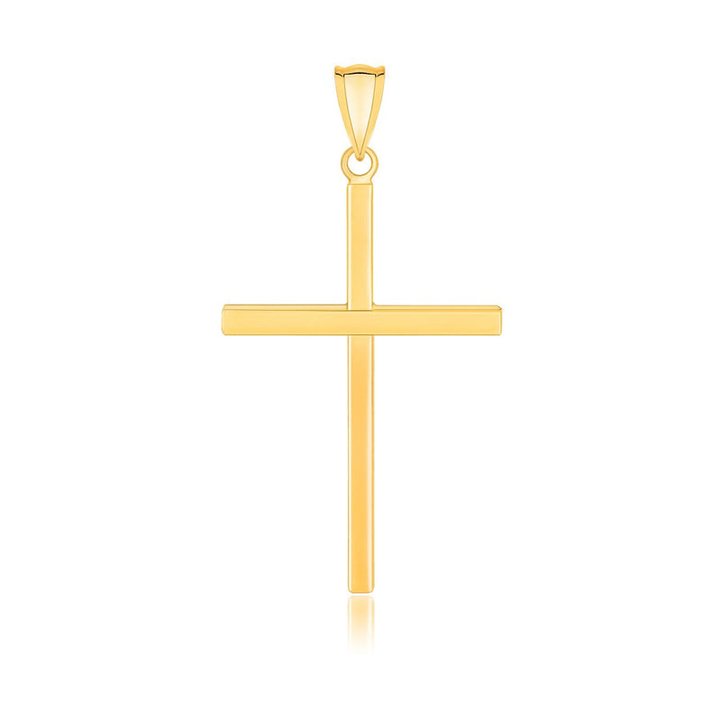 14k Yellow Gold Polished Flat Cross Pendant - Premium Pendants - Just $199.99! Shop now at Pulse Designer Fashion