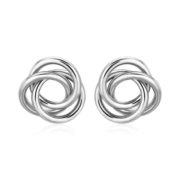 Polished Open Love Knot Earrings in Sterling Silver - Premium Earrings - Just $60.99! Shop now at Pulse Designer Fashion