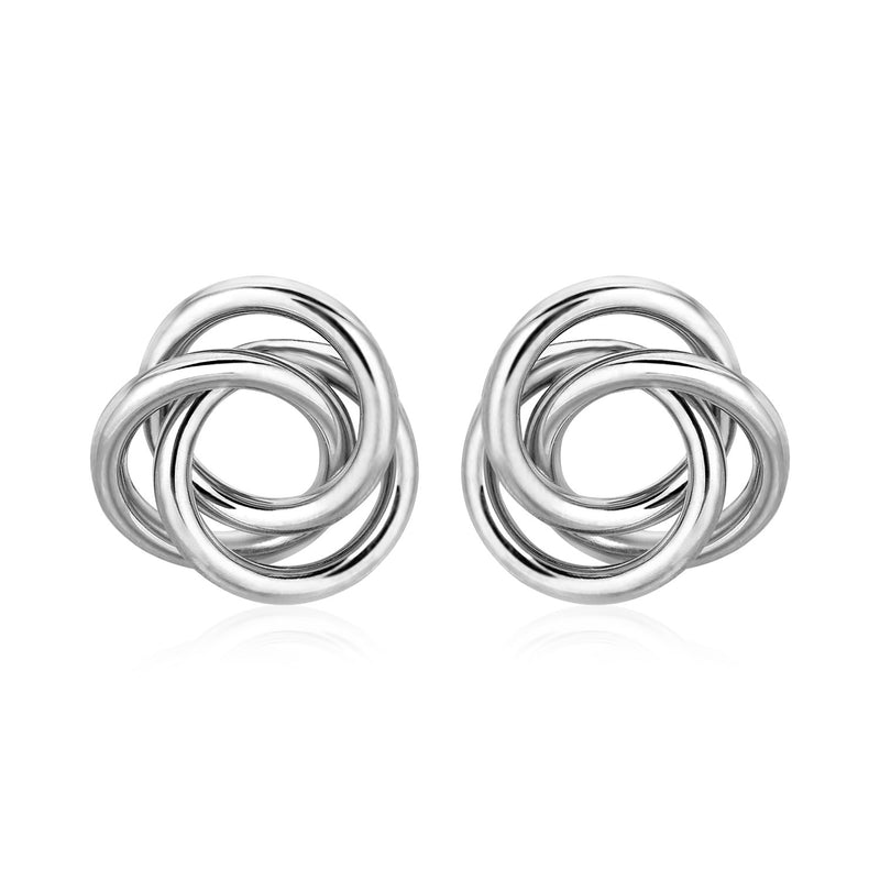 Polished Open Love Knot Earrings in Sterling Silver - Premium Earrings - Just $60.99! Shop now at Pulse Designer Fashion