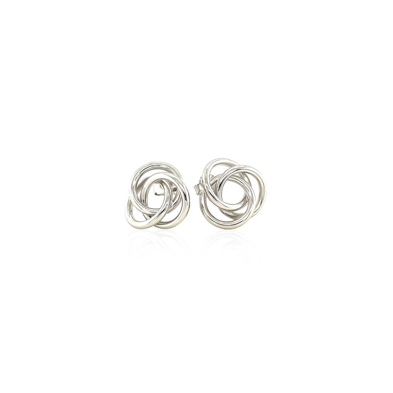 Polished Open Love Knot Earrings in Sterling Silver - Premium Earrings - Just $60.99! Shop now at Pulse Designer Fashion