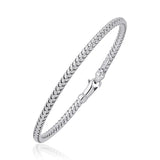 Fancy Weave Bangle in 14k White Gold (3.0mm) - Premium Bangles - Just $1191.99! Shop now at Pulse Designer Fashion