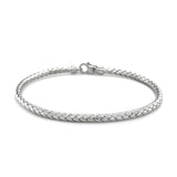 Fancy Weave Bangle in 14k White Gold (3.0mm) - Premium Bangles - Just $1191.99! Shop now at Pulse Designer Fashion