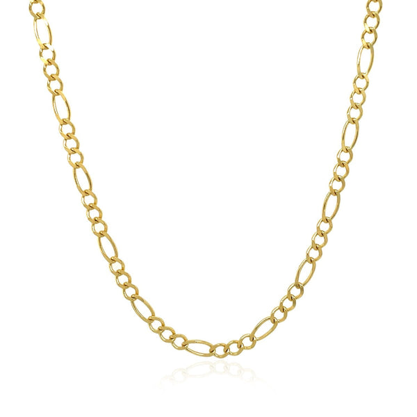 3.0mm 10k Yellow Gold Solid Figaro Chain - Premium Chains - Just $458.99! Shop now at Pulse Designer Fashion