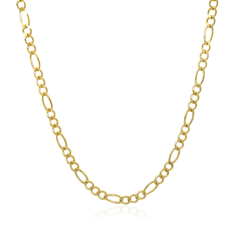 3.0mm 10k Yellow Gold Solid Figaro Chain - Premium Chains - Just $458.99! Shop now at Pulse Designer Fashion