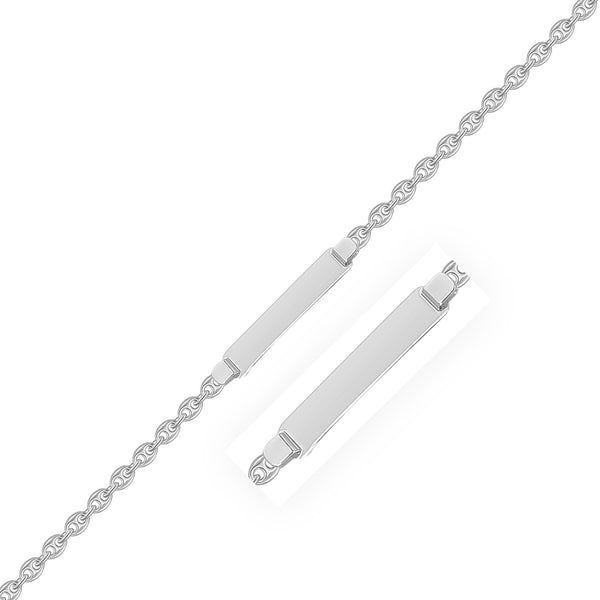 14k White Gold Figaro Chain Fancy Children's ID Bracelet - Premium Bracelets - Just $710.99! Shop now at Pulse Designer Fashion