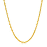 2.1mm 14k Yellow Gold Round Wheat Chain - Premium Chains - Just $966.99! Shop now at Pulse Designer Fashion