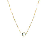 14k Yellow Gold 17 inch Necklace with Round Blue Topaz - Premium Necklaces - Just $420.99! Shop now at Pulse Designer Fashion