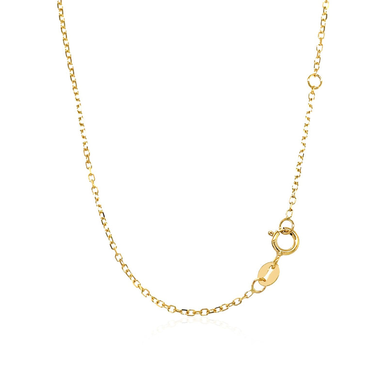 14k Yellow Gold 17 inch Necklace with Round Blue Topaz - Premium Necklaces - Just $420.99! Shop now at Pulse Designer Fashion