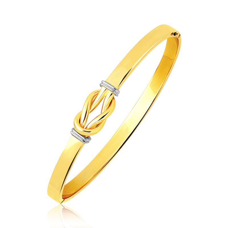 Intertwined Knot Slip On Bangle in 14k Two-Tone Gold (5.0mm) - Premium Bangles - Just $1201.99! Shop now at Pulse Designer Fashion