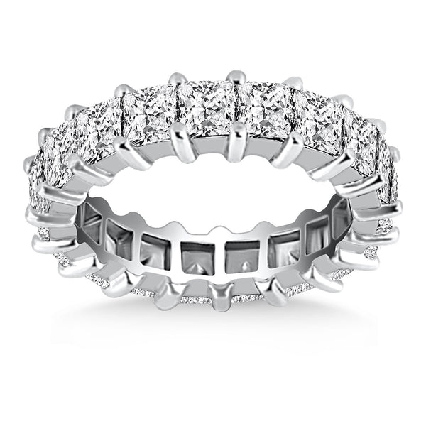 14k White Gold Common Prong Princess Cut Diamond Eternity Ring - Premium Rings - Just $4716.99! Shop now at Pulse Designer Fashion