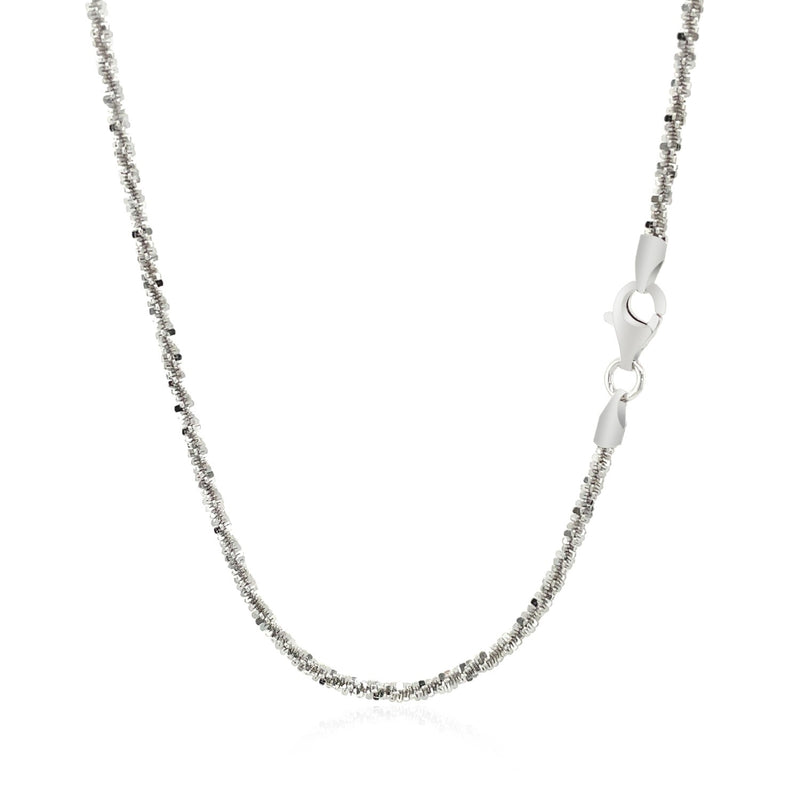 Rhodium Plated 2.2mm Sterling Silver Sparkle Style Chain - Premium Chains - Just $56.99! Shop now at Pulse Designer Fashion