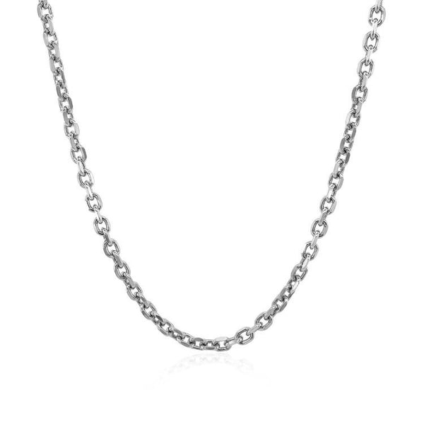 2.3mm 14k White Gold Diamond Cut Cable Link Chain - Premium Chains - Just $691.99! Shop now at Pulse Designer Fashion