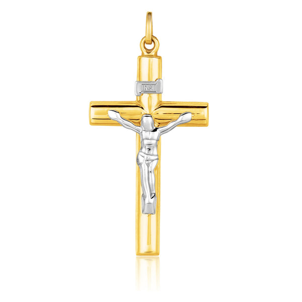 14k Two Tone Gold Cross Pendant - Premium Pendants - Just $416.99! Shop now at Pulse Designer Fashion