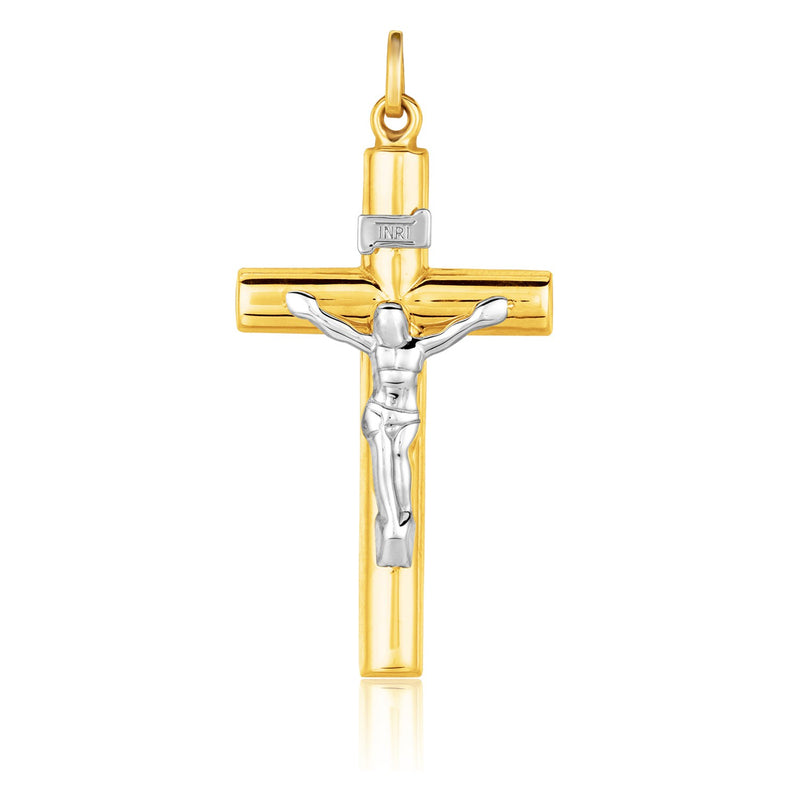 14k Two Tone Gold Cross Pendant - Premium Pendants - Just $416.99! Shop now at Pulse Designer Fashion