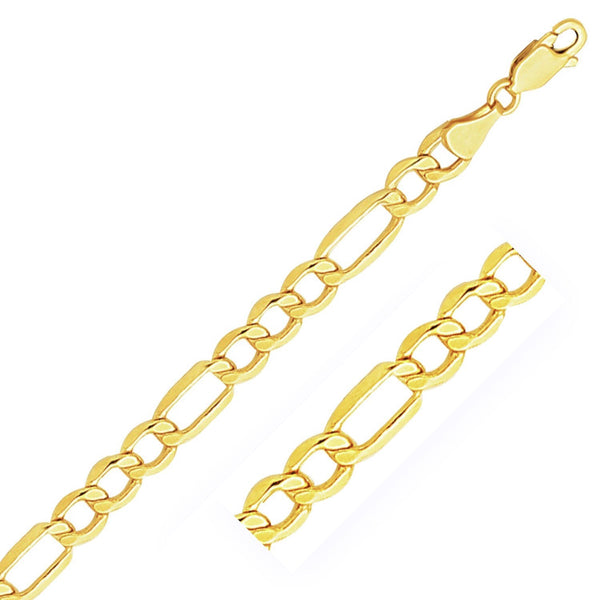 6.5mm 10k Yellow Gold Lite Figaro Chain - Premium Chains - Just $846.99! Shop now at Pulse Designer Fashion