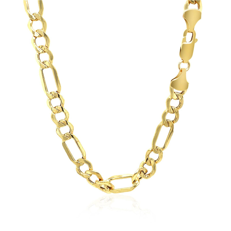 6.5mm 10k Yellow Gold Lite Figaro Chain - Premium Chains - Just $846.99! Shop now at Pulse Designer Fashion